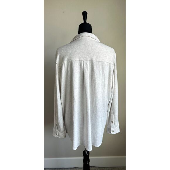 Faherty Women's Cream Flannel Long Sleeve Button Front Collared Shirt Size XXL - Picture 4 of 10
